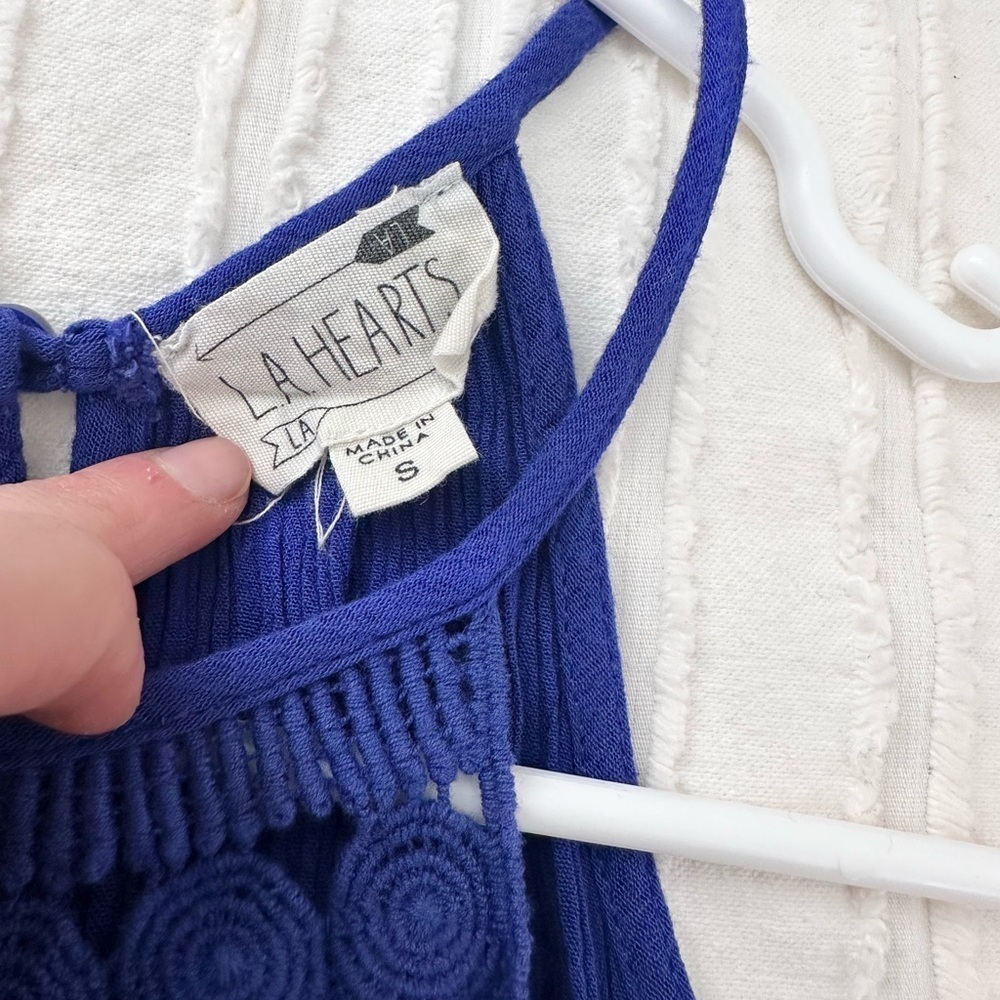 LA Hearts Blue Halter Crop Top Sz. S - Picture 3 of 3